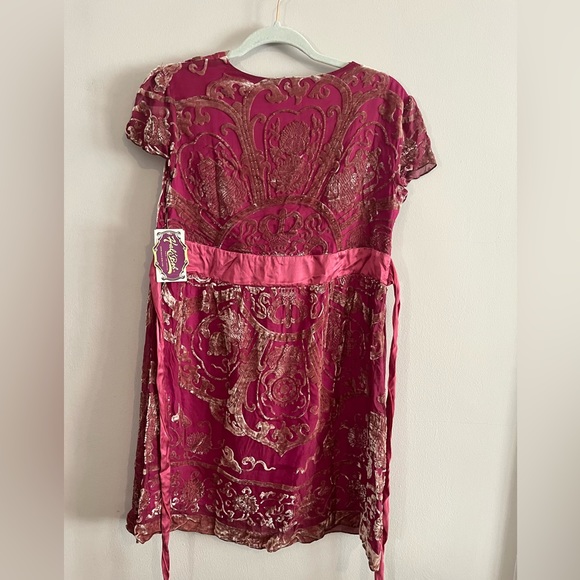 NWT Hale Bob pink dress with velvet and beaded details size small - Picture 6 of 16